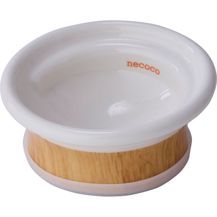 ペティオ 猫用食器　necoco　食べやすい木目調食器　ドライフード向き 1個