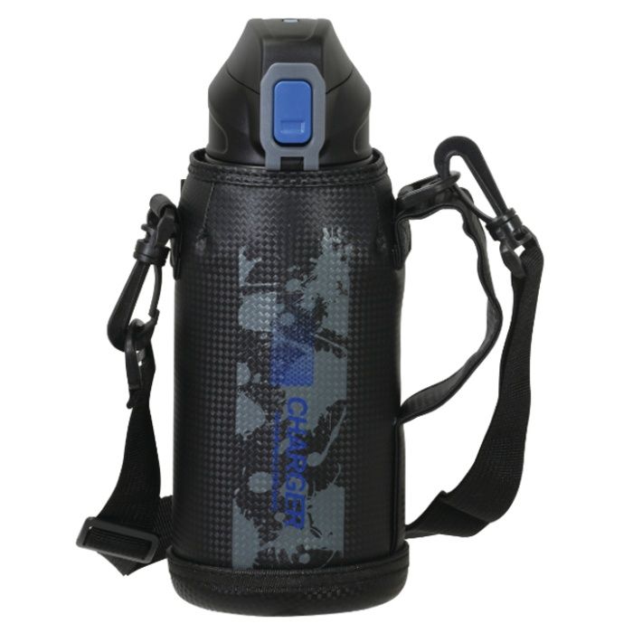 パール金属 ファストチャージャーダイレクトボトル800 ブルー×ブラックポーチ付