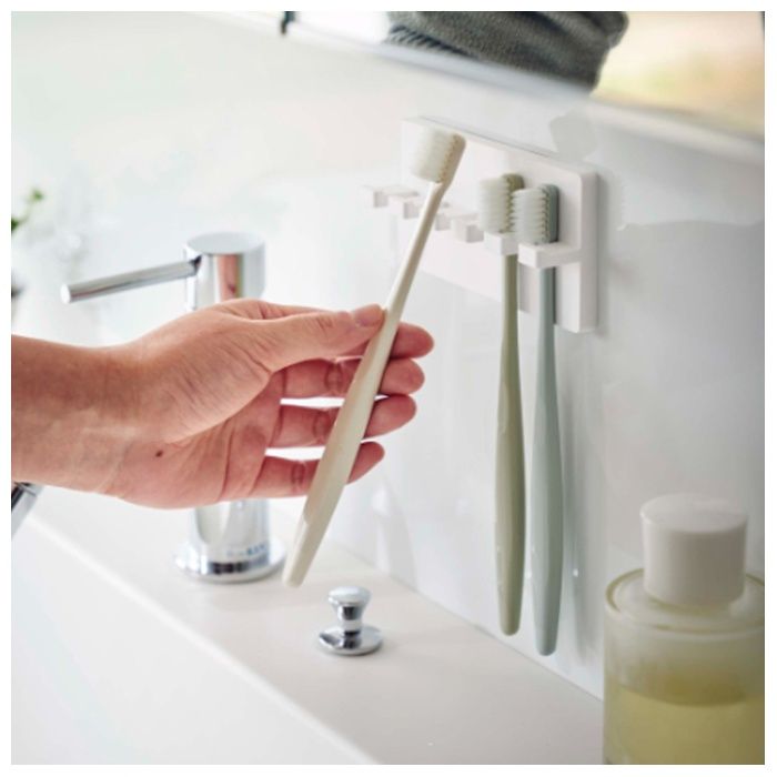 山崎実業 歯ブラシホルダー5連 フィルムフックWの説明画像4