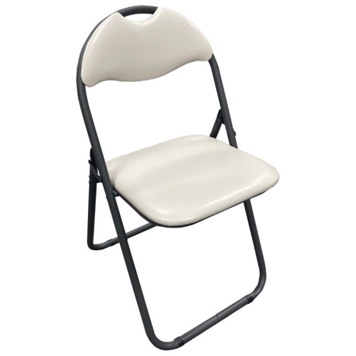 折りたたみパイプイス フォリア　アイボリー