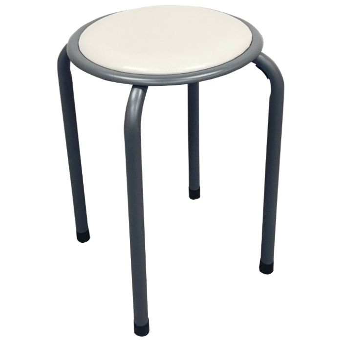 丸型パイプイス ホッカー　アイボリー