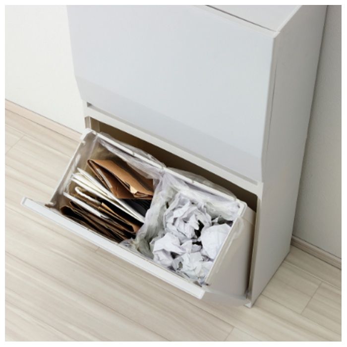 リス H&H 通路で使える分別ダストボックス 2段 45L グレーの説明画像4