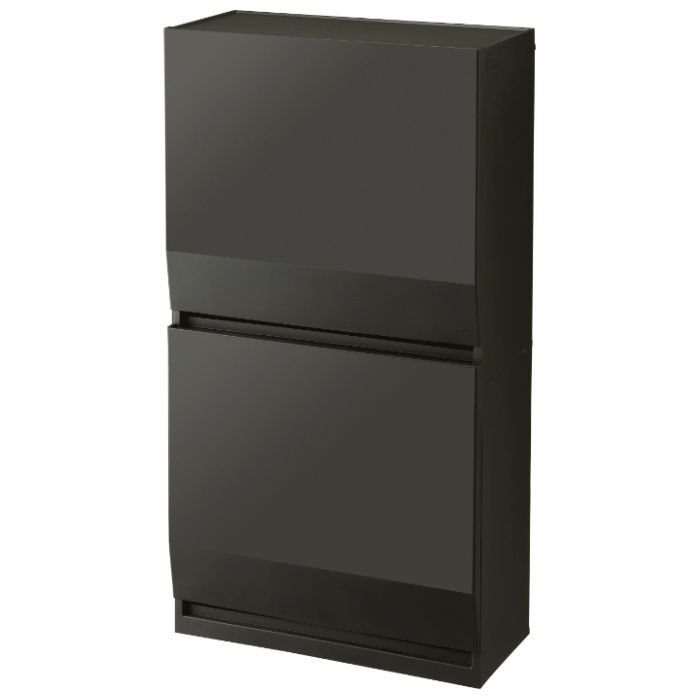 リス H&H 通路で使える分別ダストボックス 2段 45L ダークグレー