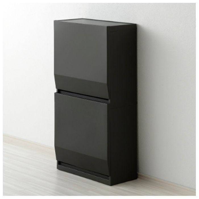 リス H&H 通路で使える分別ダストボックス 2段 45L ダークグレーの説明画像2