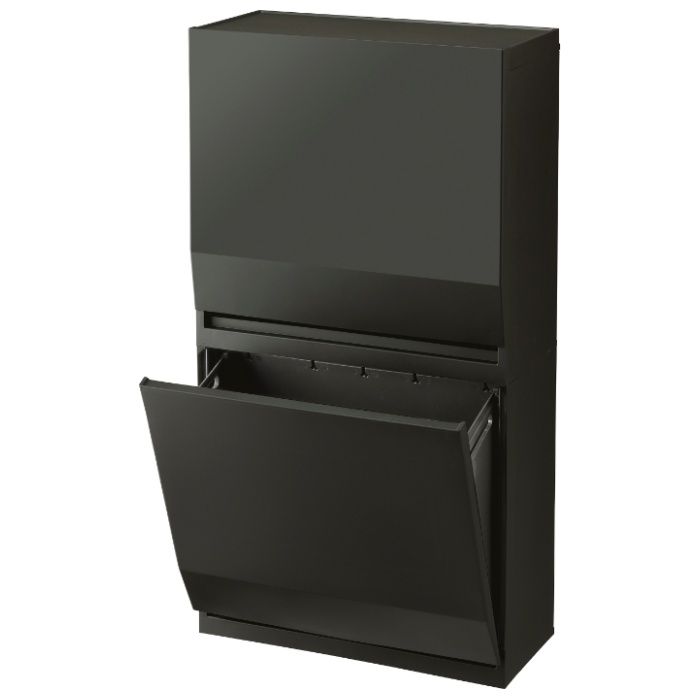 リス H&H 通路で使える分別ダストボックス 2段 45L ダークグレーの説明画像3