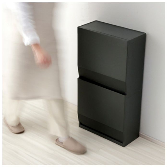 リス H&H 通路で使える分別ダストボックス 2段 45L ダークグレーの説明画像6