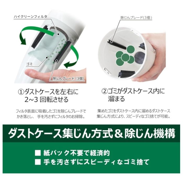 ハイコーキ 18Vコードレスクリーナセット R18DCセットの説明画像4