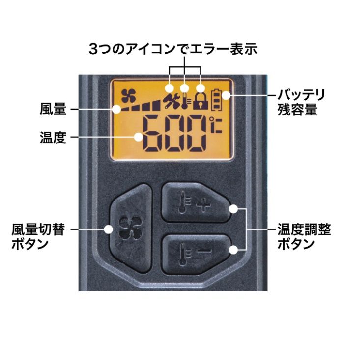 マキタ 40V充電式ヒートガン　本体 HG001GZKの説明画像3