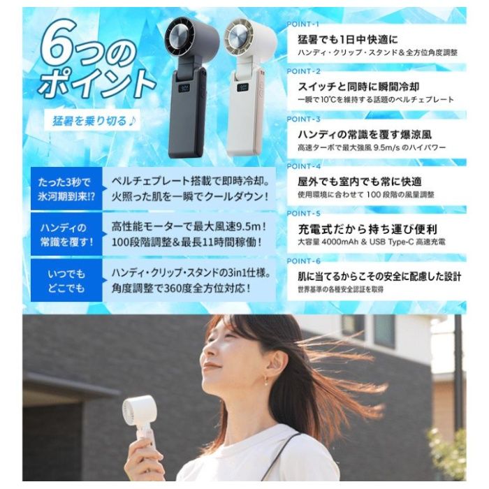 ハンディファンターン GW-FW-TURN-CGの説明画像2