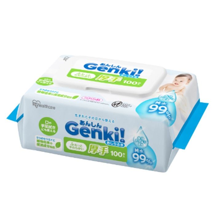 アイリスオーヤマ あんしん Genki!おしりふき 厚手100枚入 GOK-T1001N