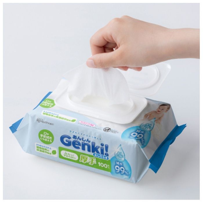アイリスオーヤマ あんしん Genki!おしりふき 厚手100枚入 GOK-T1001Nの説明画像3