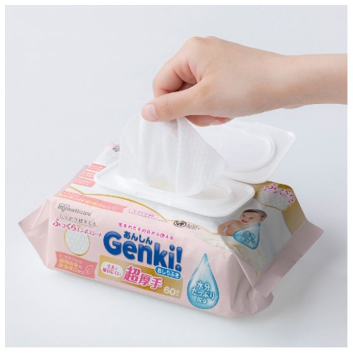 アイリスオーヤマ あんしん Genki!おしりふき 超厚手60枚入 GOK-ST601Nの説明画像3