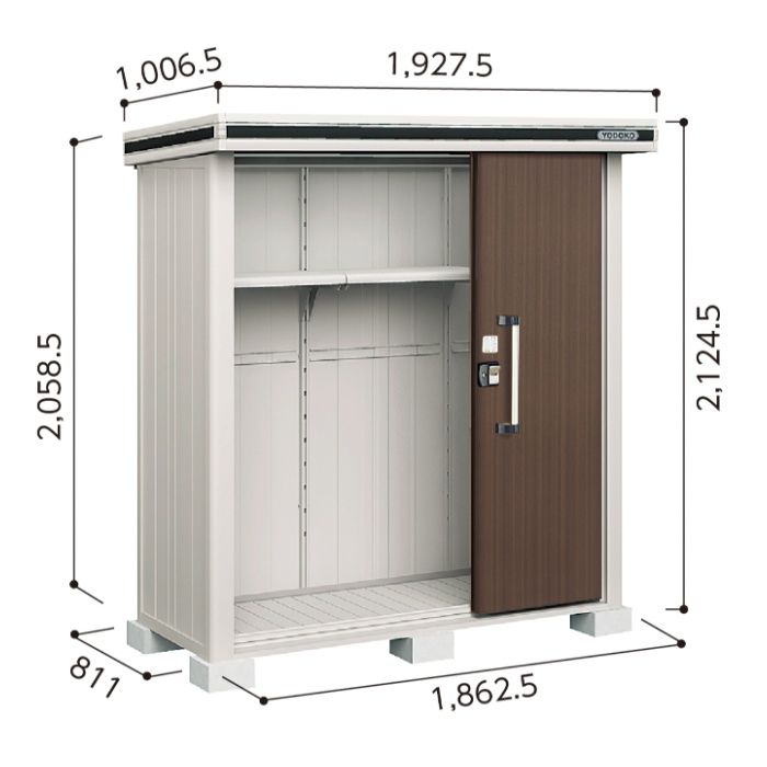 ヨド エルモLMD-1808【Cパック】間口1927.5mm●おしゃれでサビに強い物置/(DW)ダークウッド
