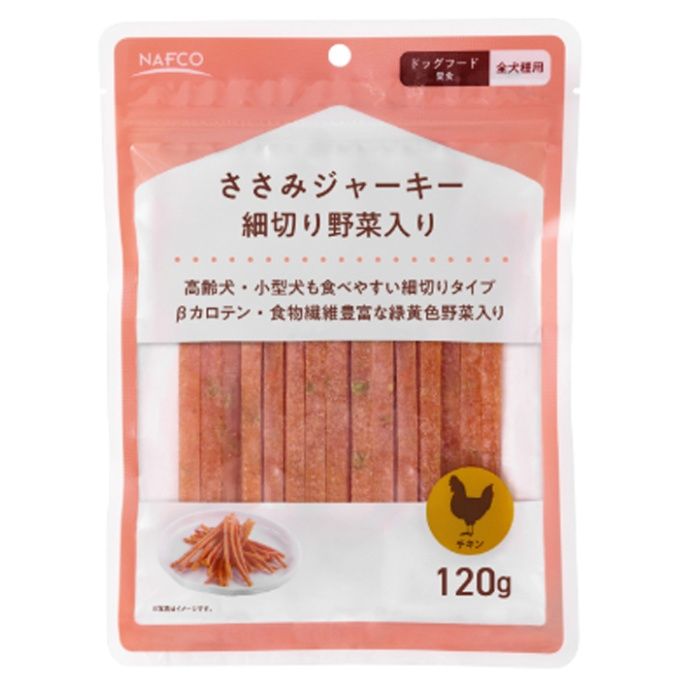 ナフコ ささみジャーキー 細切り野菜入り P-IJ-HSEV120N