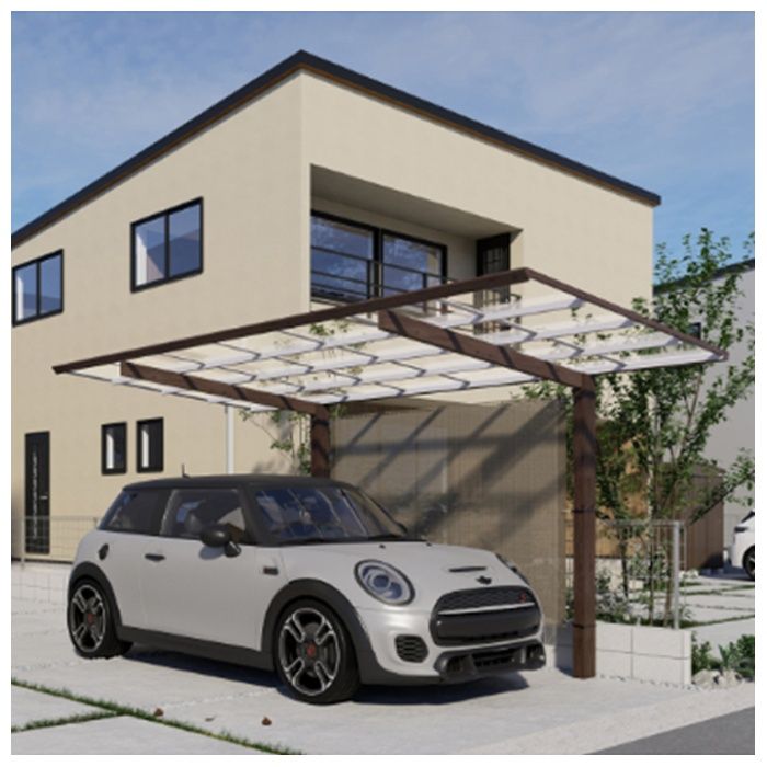 カーポートサイドシェード　モカ 260cm×180cmの説明画像2