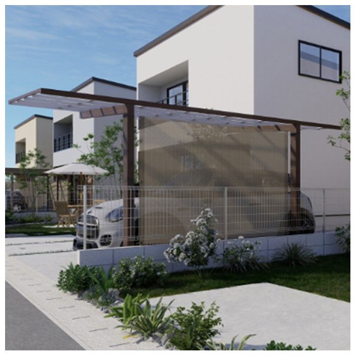 カーポートサイドシェード　モカ 260cm×180cmの説明画像3