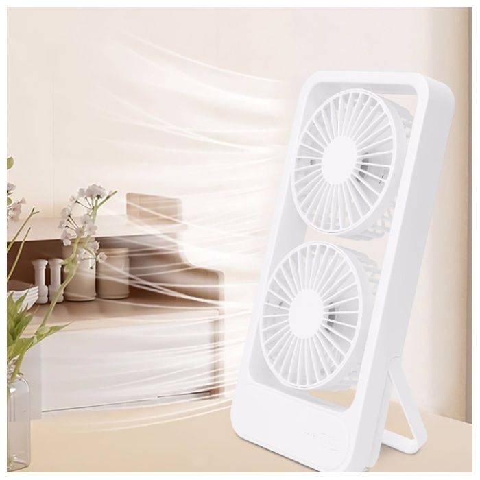 トレードワン デュアルスタンドファン USB充電式 30901 WHCLの説明画像2