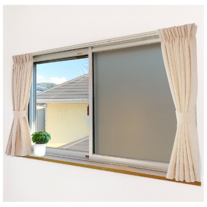 ユーザー すりガラス調目隠しシート グレークロス柄 90×30cm U-Q1139 GRクロスの説明画像2