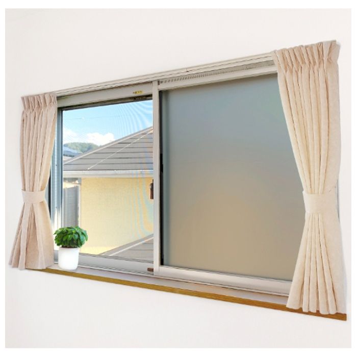 ユーザー すりガラス調目隠しシート グレークロス柄 90×45cm U-Q1140 GRクロスの説明画像2