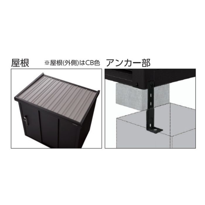 ヨドコウ ヨド物置BLACKエルモ【Bパック】 間口2628.5mm LMD-2515-BK(BK)の説明画像3