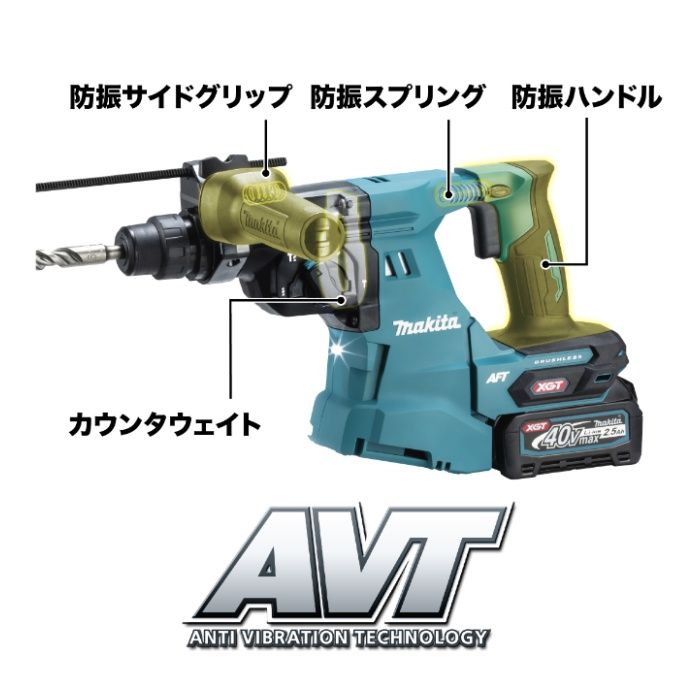 マキタ 40V充電式ハンマドリル HR011GRDXの説明画像2