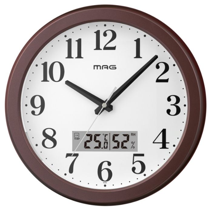 ノア精密 自動点灯自動点灯掛時計　明夜(メイヤ) W-810 BR-Z