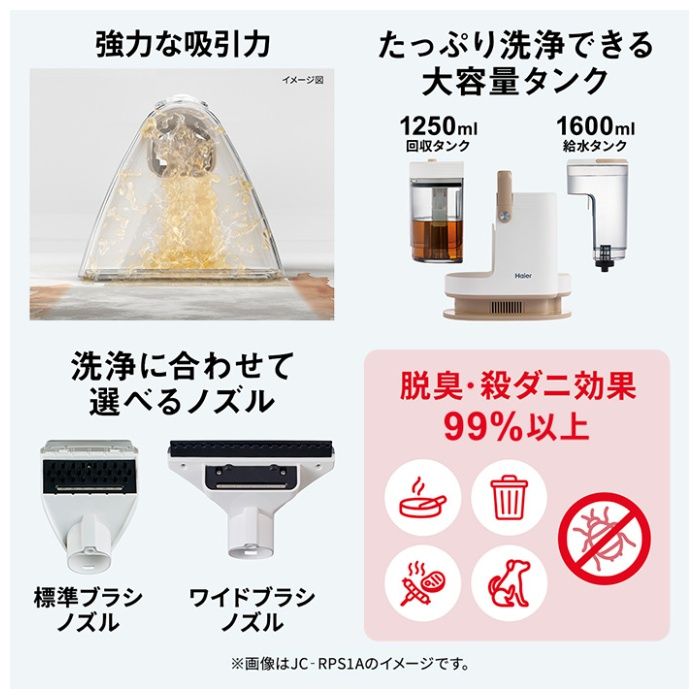 Haier(ハイアール) スチーム式 リンスクリーナー JC-RPS1A(W)の説明画像8
