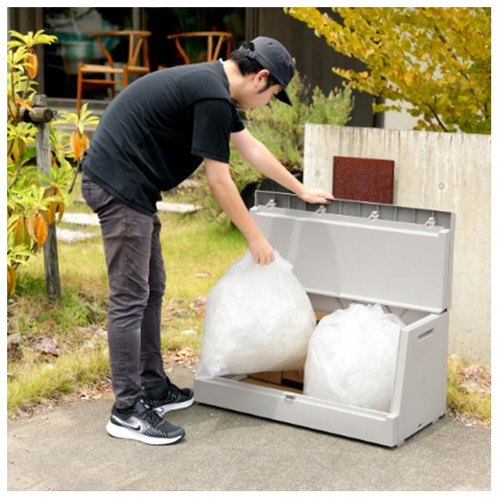 リス サスティメイド 屋外ボックス 120L ライトグレーの説明画像3