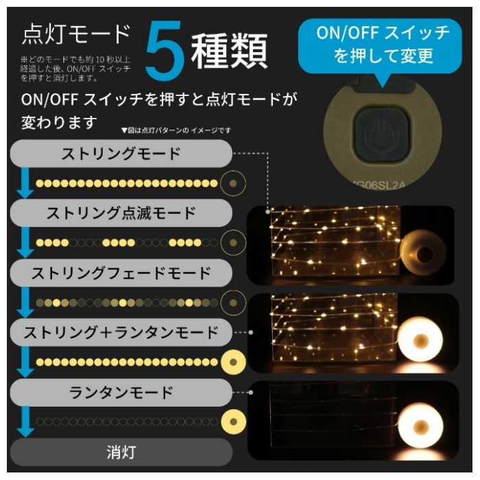 オーム電機 ストリングライト　SL-YG06SL2A SL-YG06SL2Aの説明画像5