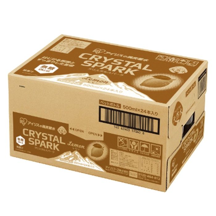 クリスタルスパーク 強炭酸水 レモン ケース 500ml×24本