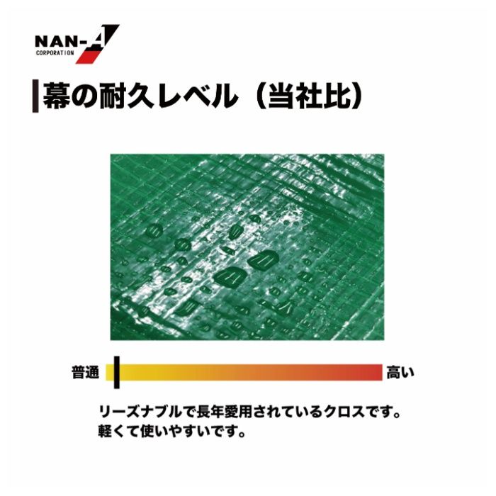 パイプ車庫W678M・WP778M兼用張替前幕MG エムジー(モスグリーン)幕の説明画像4