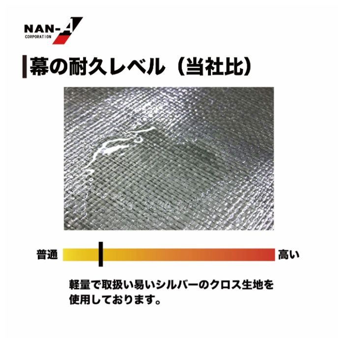 パイプ車庫W678M・WP778M兼用張替前幕SVU エスブイユー(シルバー)幕の説明画像4