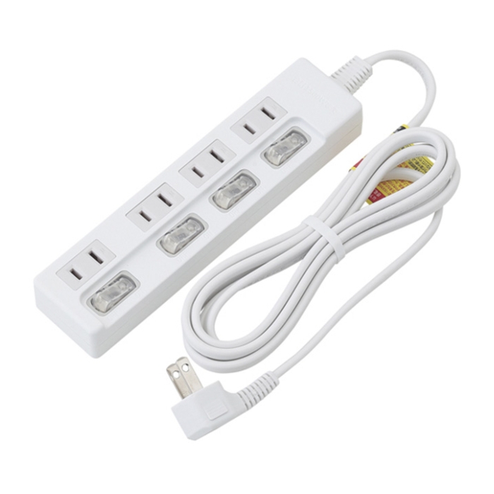LED4個口スイッチタップ 2m KS-4LS02Wの説明画像2