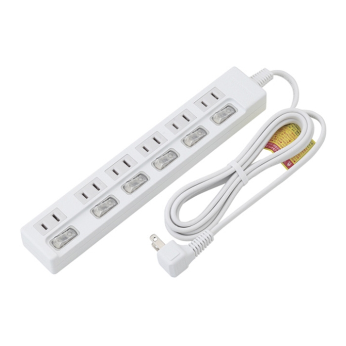 LED6個口スイッチタップ 2m KS-6LS02Wの説明画像2