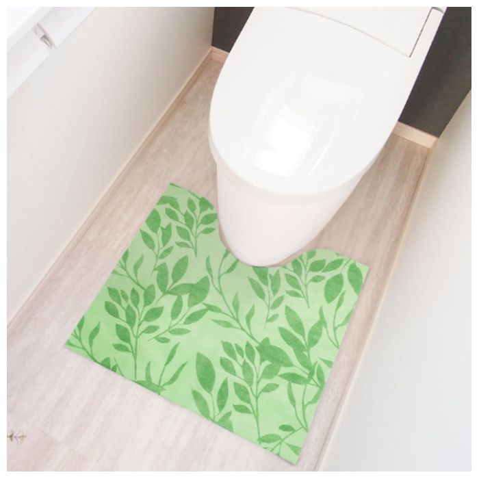 オカトー 使い捨てトイレマット 6枚入 グリーンリーフ柄の説明画像2