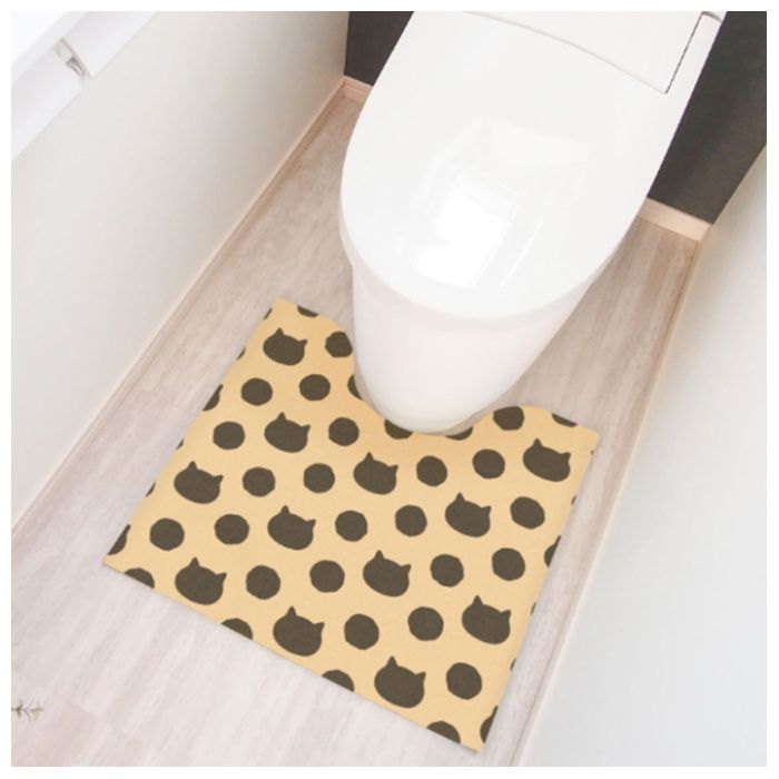 オカトー 使い捨てトイレマット 6枚入 ベージュキャット柄の説明画像2