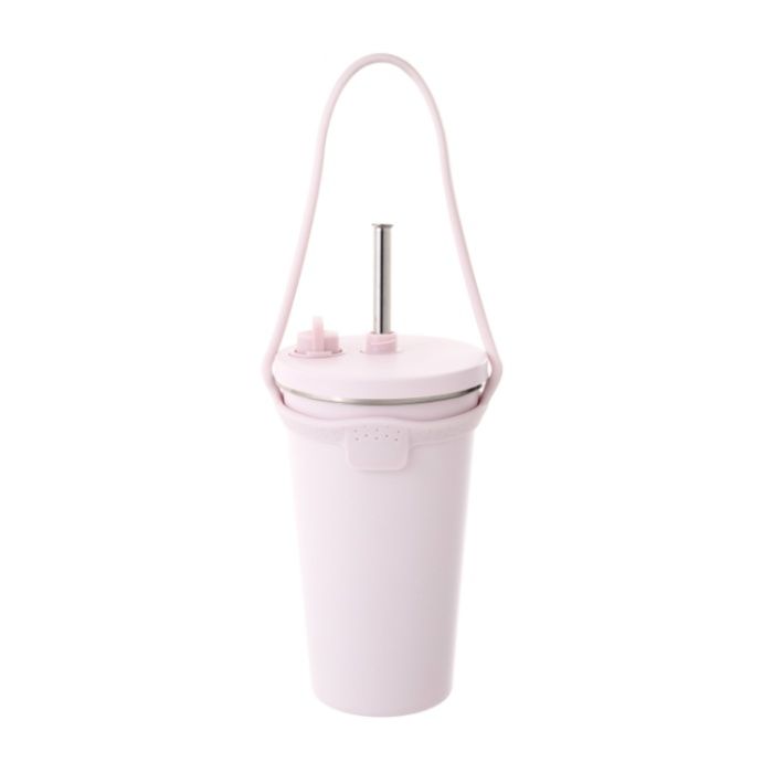ストロータンブラー ホルダー付き 480ml ピンク