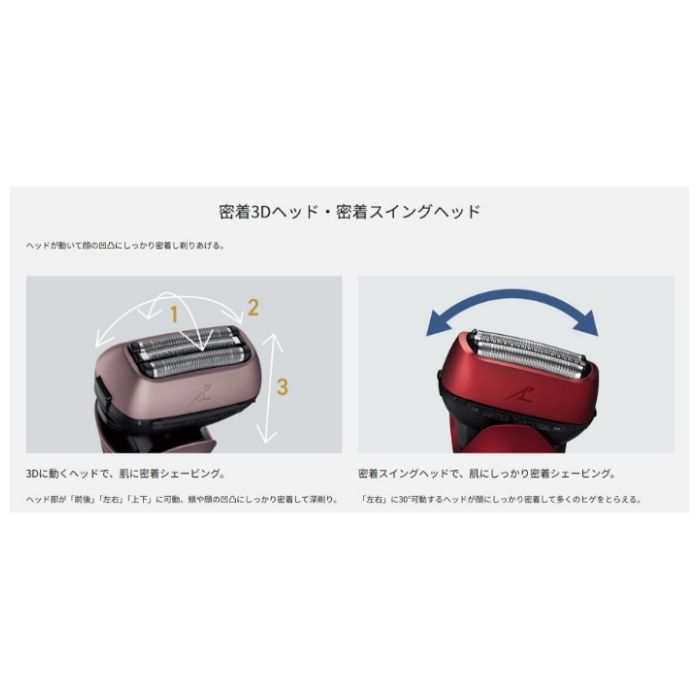 パナソニック ラムダッシュ3枚刃　レッド ES-L341D-Rの説明画像4