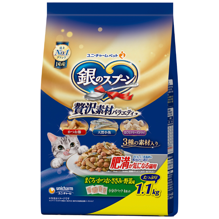 ユニ・チャーム 銀のスプーン 贅沢素材肥満が気になる猫用 1.1kg