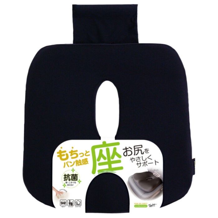 錦産業 ポンデソフト 穴あきシングルクッション　BK