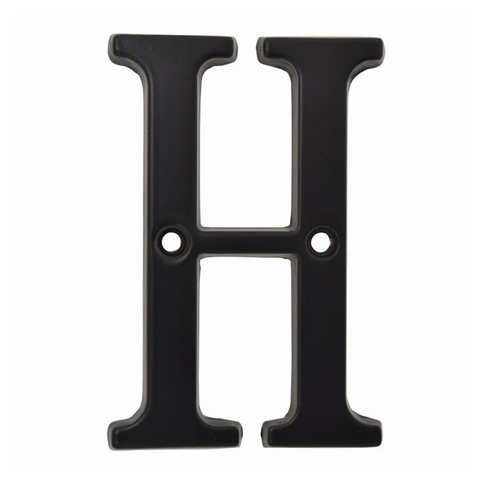 アルファベットプレート H　黒