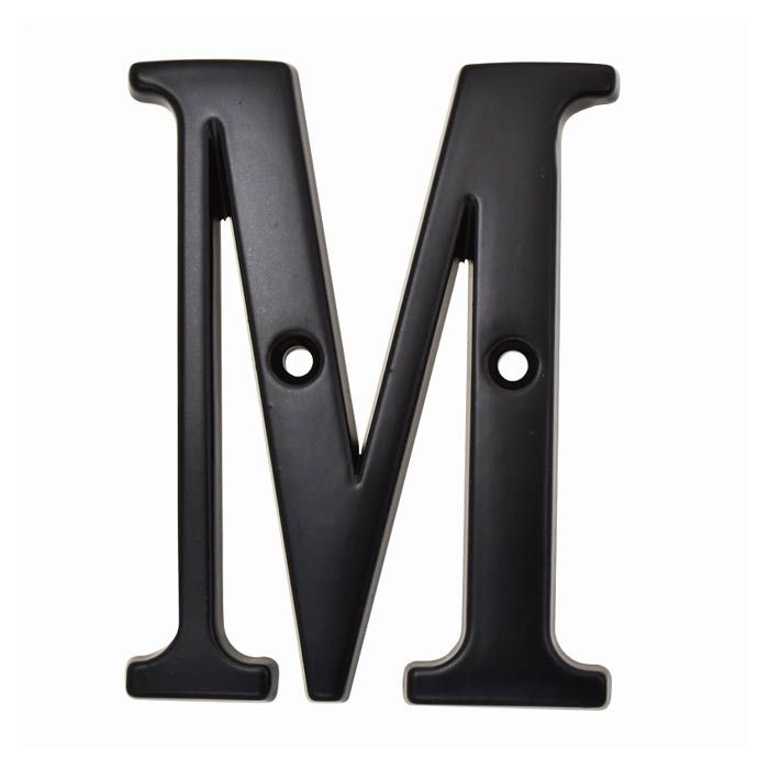 アルファベットプレート M　黒