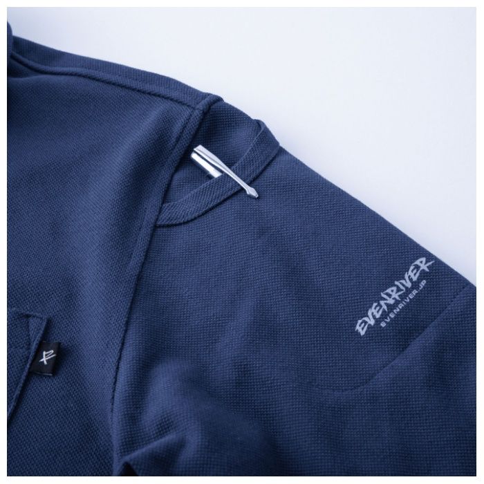 ヘビー長袖ポロシャツ　ネイビー　M EVNR406NMの説明画像5