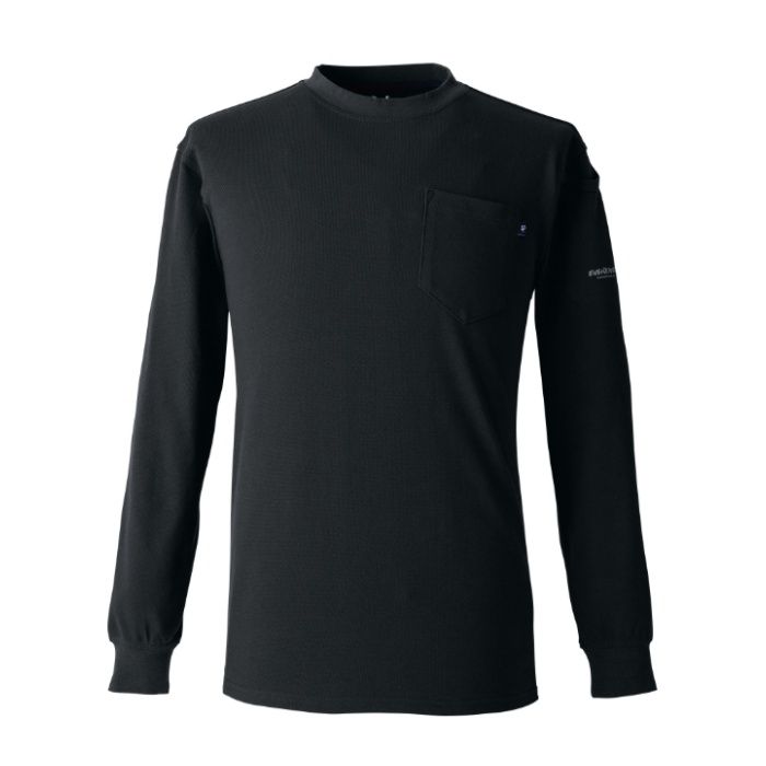 ヘビーロングTシャツ　ブラック　LL EVNR106BLL