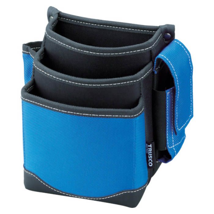 (T)腰袋　3段　携帯電話ホルダー付き　ブルー