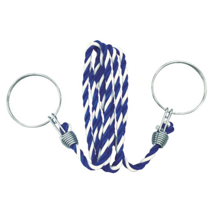 (T) コーン用ロープ　標識　青×白　12mmX2m