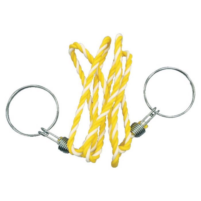 (T) コーン用ロープ　標識　黄×白　12mmX2m