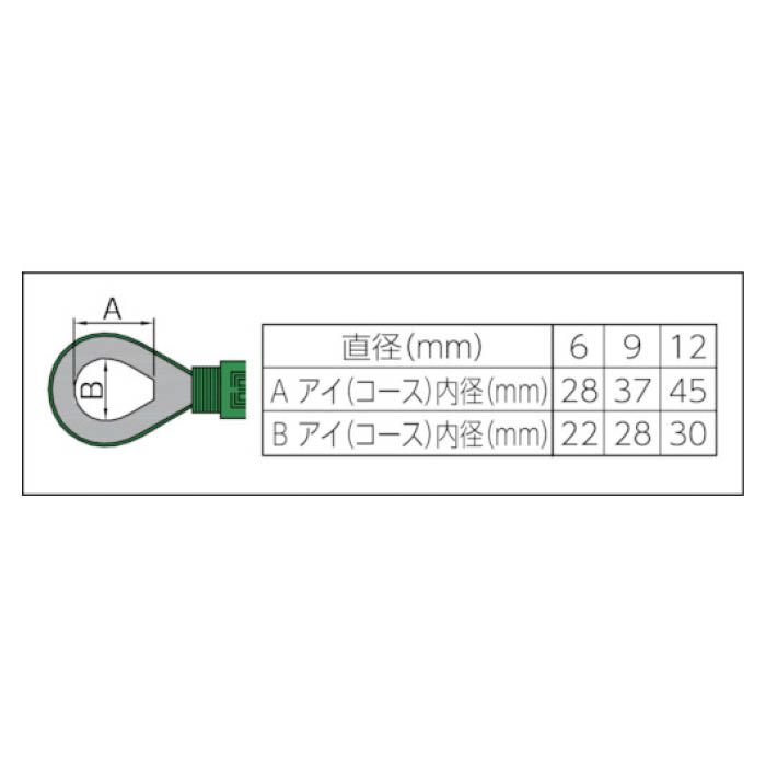 T) セフティパワーロープ 両端シンブル入 6mmX3mの通販