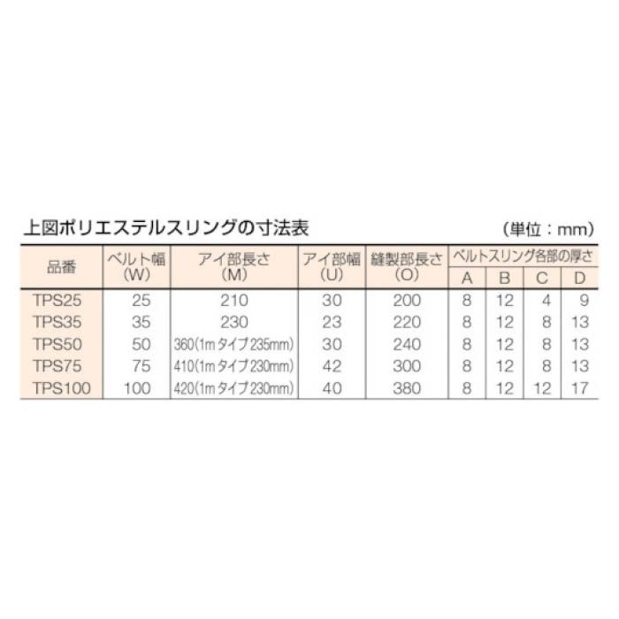 (T) ポリエステルスリング　JIS3等級　両端アイ形　35mmX2.5mの説明画像5