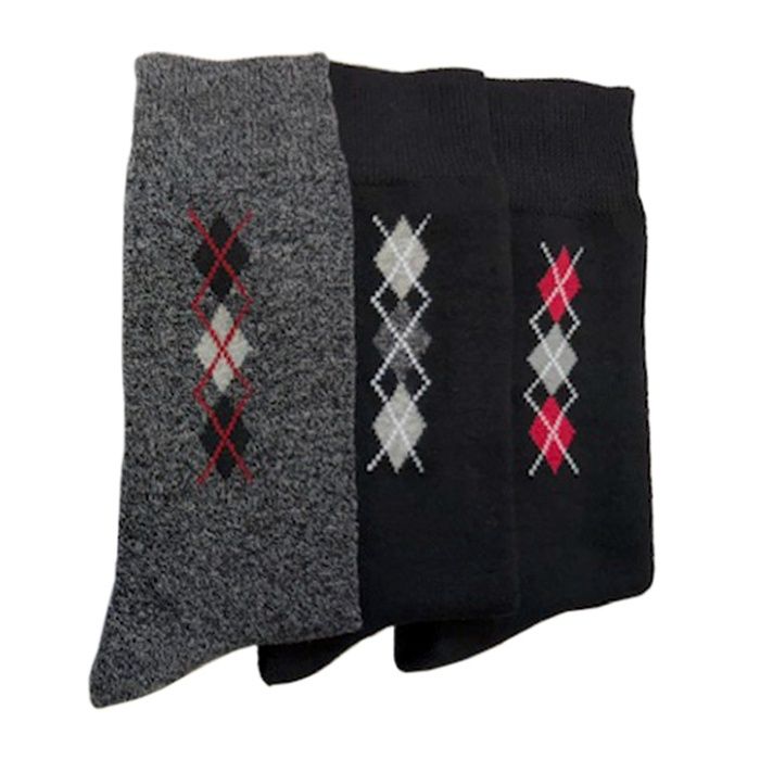 紳士3P発熱加工パイルソックス　柄 26-28cmの説明画像2